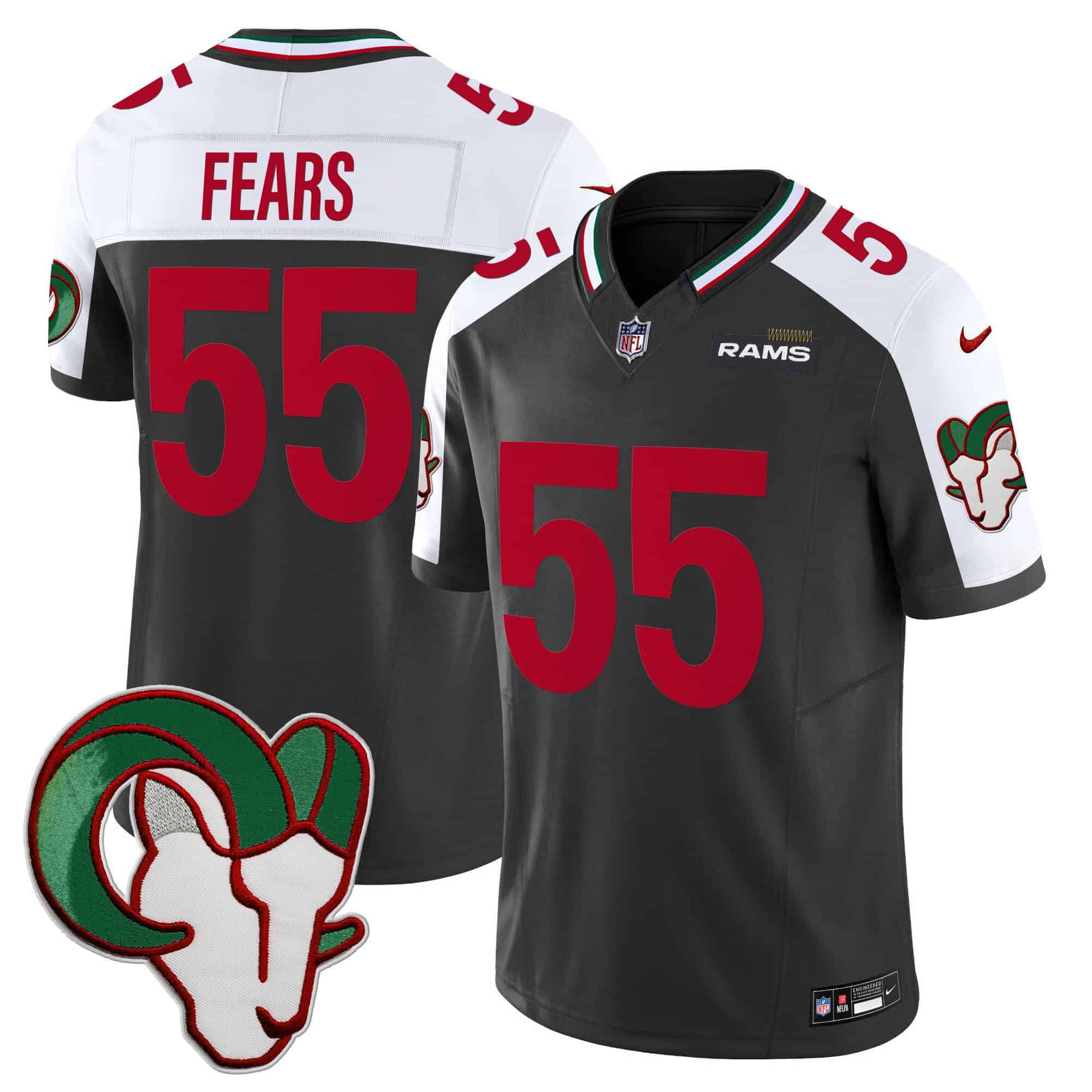 Men Los Angeles Rams #55 Fears Black 2024 Nike Mexico Vapor Limited NFL Jersey style 1